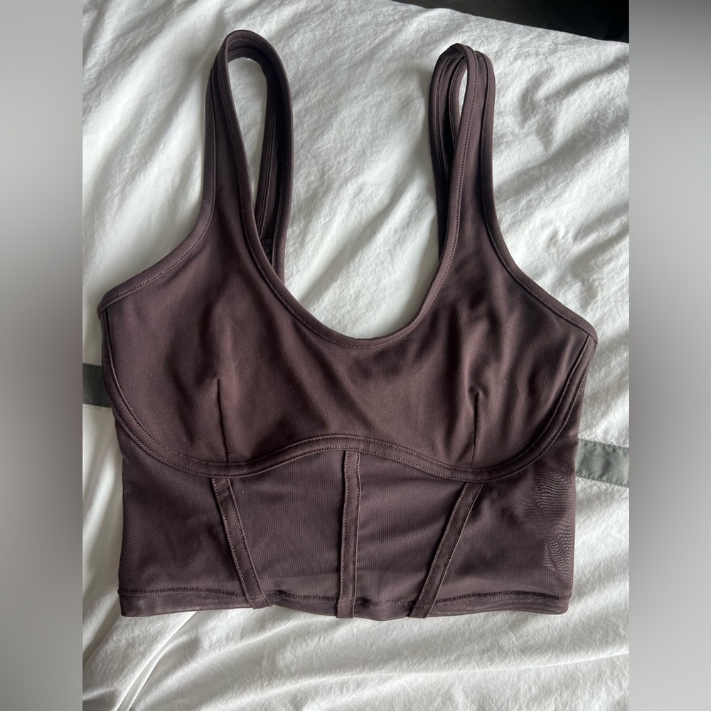 ALO YOGA Airbrush Mesh Corset Tank
